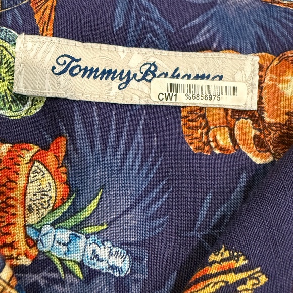 Tommy Bahama Tiki Bar Camp Shirt 2XLT Big & Tall Navy Hula Totem Print - Picture 2 of 8